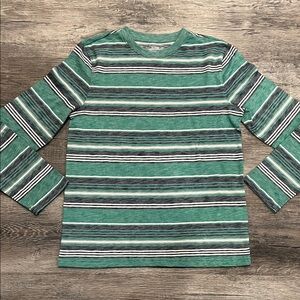 Urban Pipeline Green Striped Long Sleeve Tee boys Large